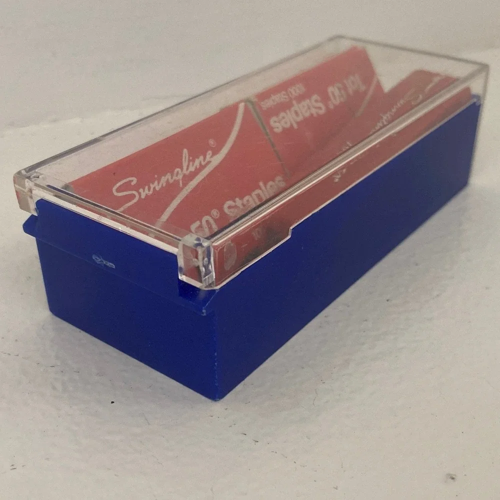Vintage Swingline Tot 50 Red Mini Stapler Blue Case Staples Set Office Supplies